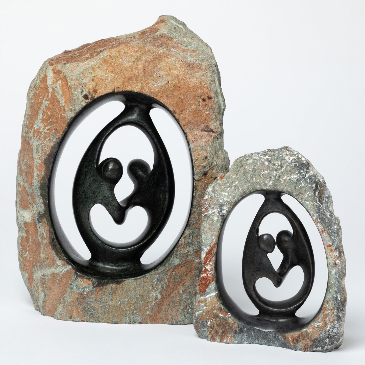 Hand-Carved Serpentine Stone Dancing Couple