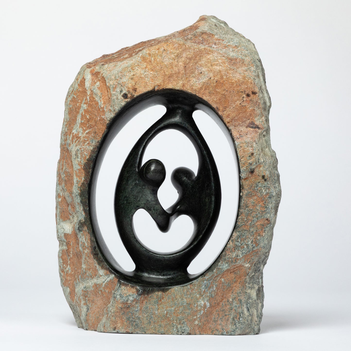 Hand-Carved Serpentine Stone Dancing Couple