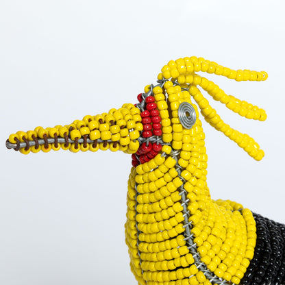 Hand-Beaded Funky Bird Figurine