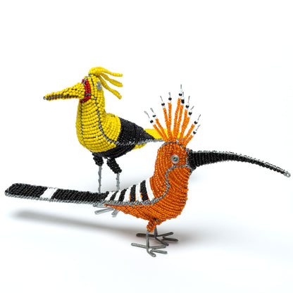 Hand-Beaded Funky Bird Figurine