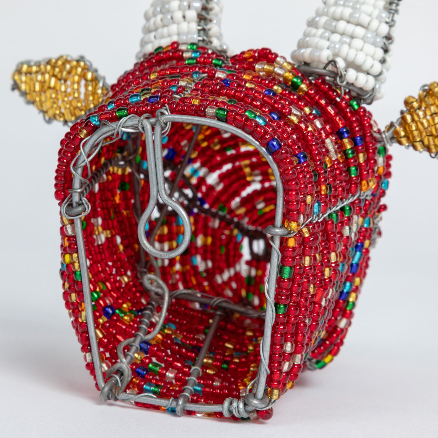 Hand-Beaded Red Antelope Wall Accent