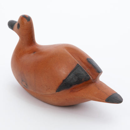 Hand-Carved Wooden Duck Sculpture