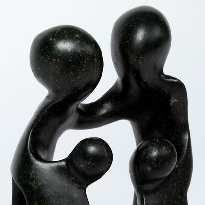 Hand-Carved Serpentine Stone Family Figurine