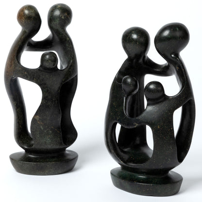 Hand-Carved Serpentine Stone Family Figurine