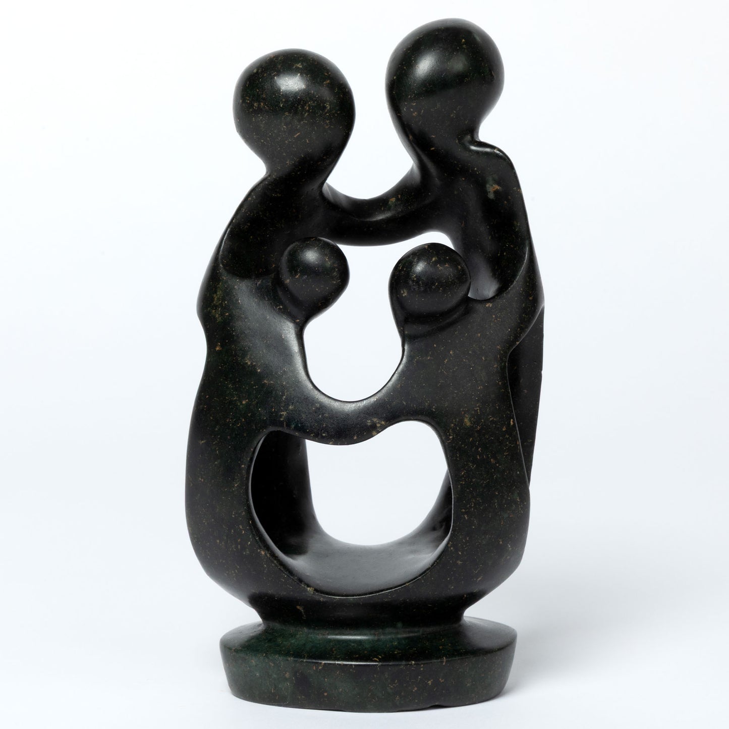 Hand-Carved Serpentine Stone Family Figurine