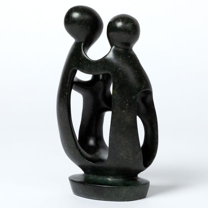 Hand-Carved Serpentine Stone Family Figurine