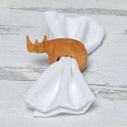 Wildlife Olive Wood Napkin Ring - Set of 4