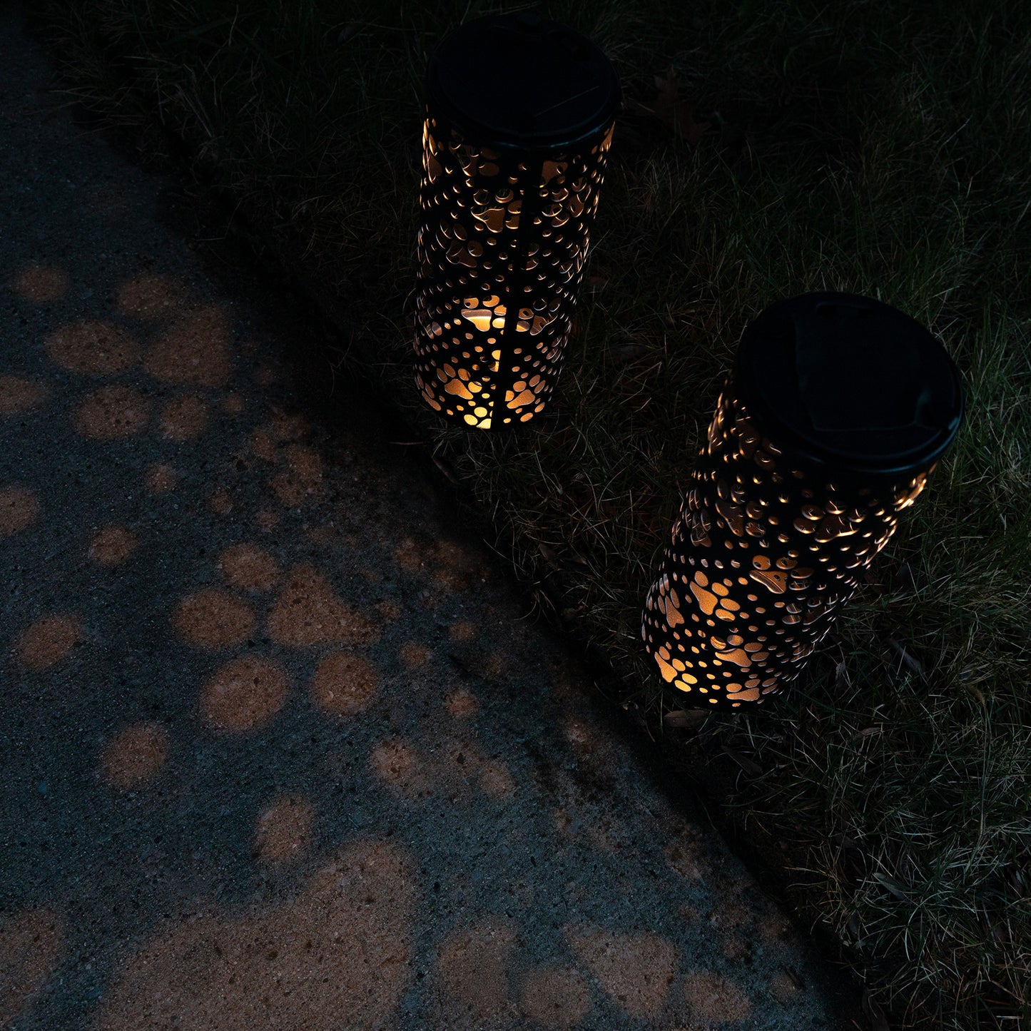 Paw Prints Solar Pathway Lights - Set of 2