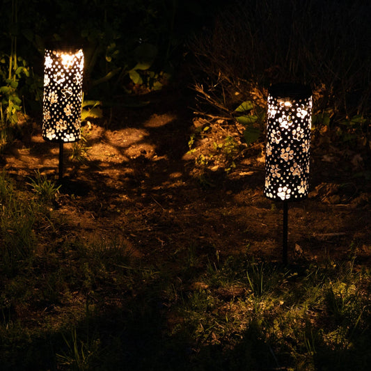 Paw Prints Solar Pathway Lights - Set of 2
