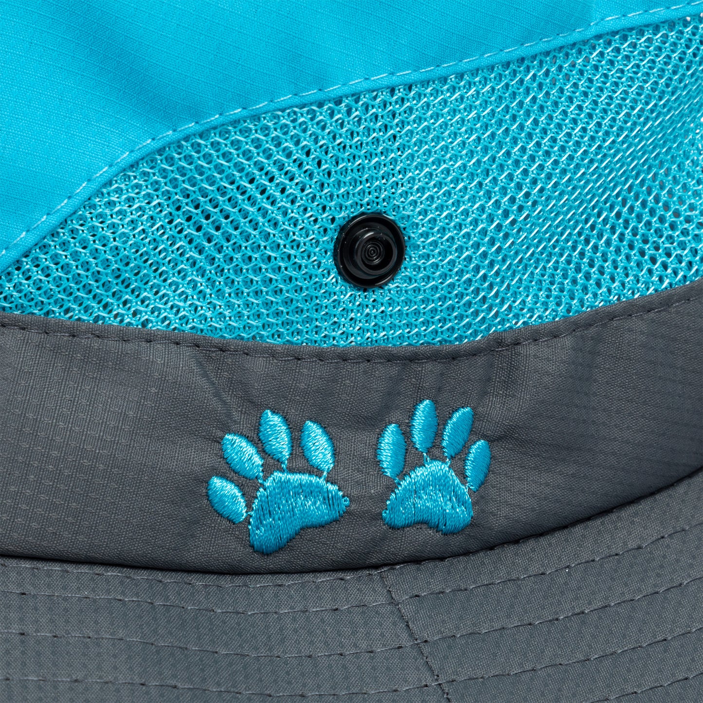 Paw Print Embroidered Breathable Sun Hat With Ponytail Hole