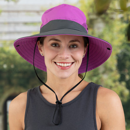 Paw Print Embroidered Breathable Sun Hat With Ponytail Hole