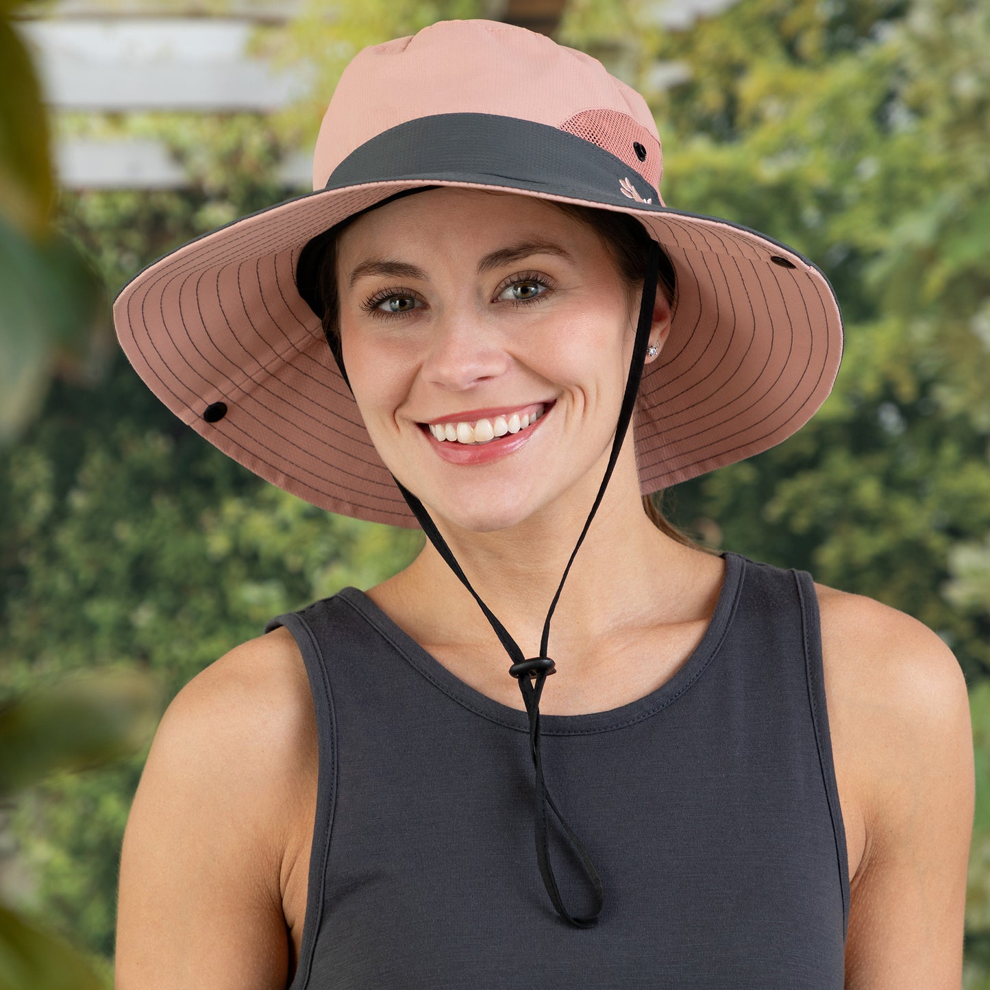 Paw Print Embroidered Breathable Sun Hat With Ponytail Hole