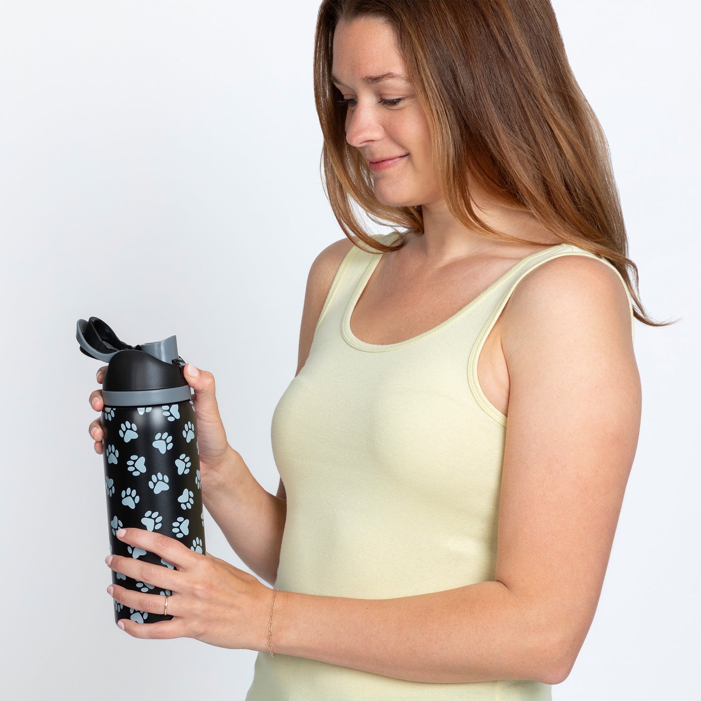 Paw Print Easy Sip Stainless Steel Water Bottle - 32oz