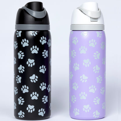 Paw Print Easy Sip Stainless Steel Water Bottle - 32oz