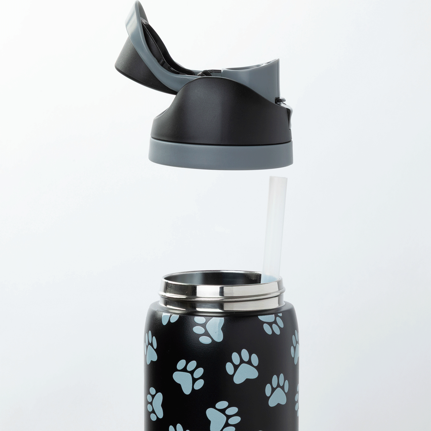 Paw Print Easy Sip Stainless Steel Water Bottle - 32oz