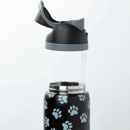 Paw Print Easy Sip Stainless Steel Water Bottle - 32oz