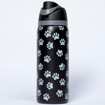 Paw Print Easy Sip Stainless Steel Water Bottle - 32oz