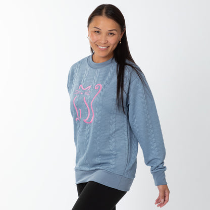 Pet Love Cable Jacquard Crewneck