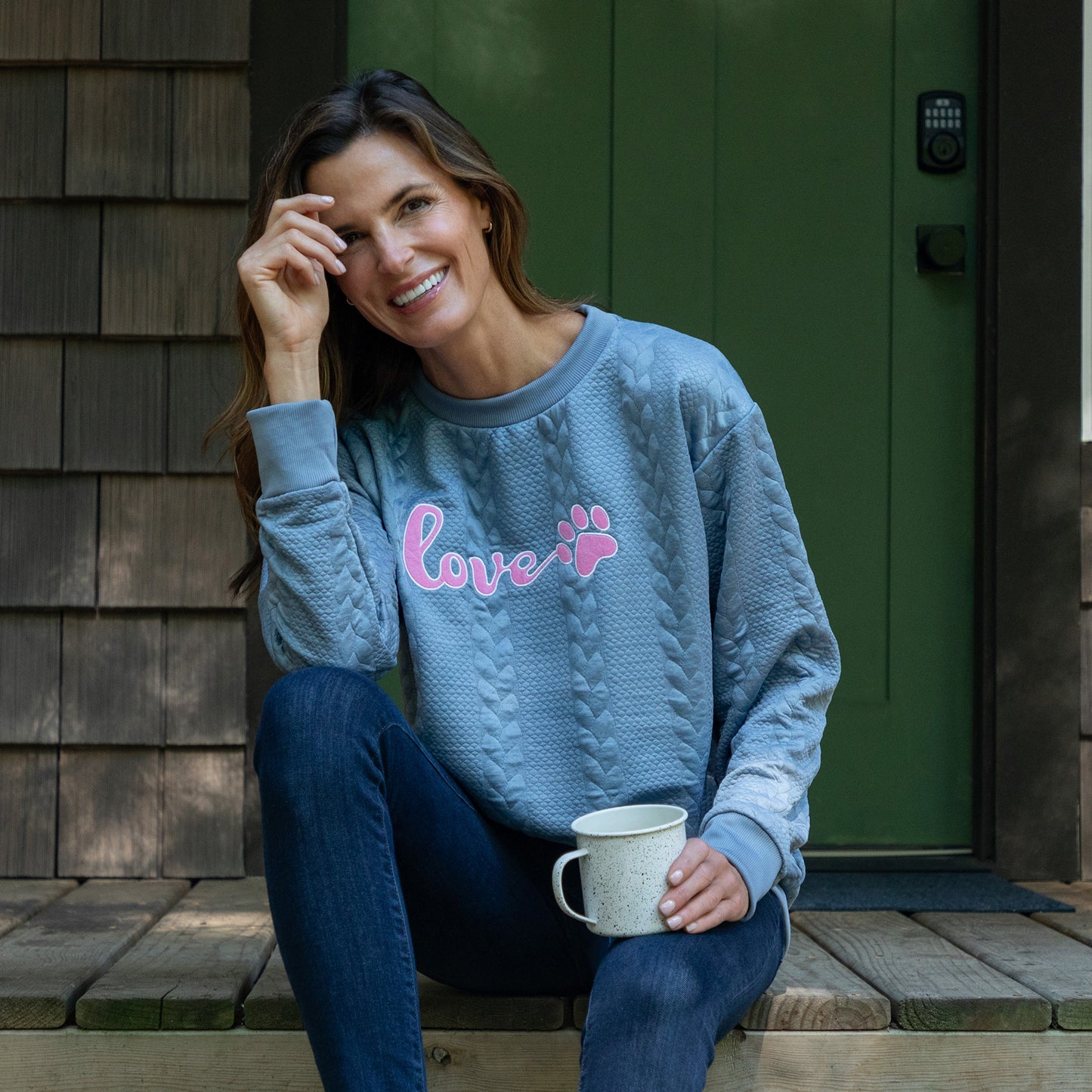 Pet Love Cable Jacquard Crewneck