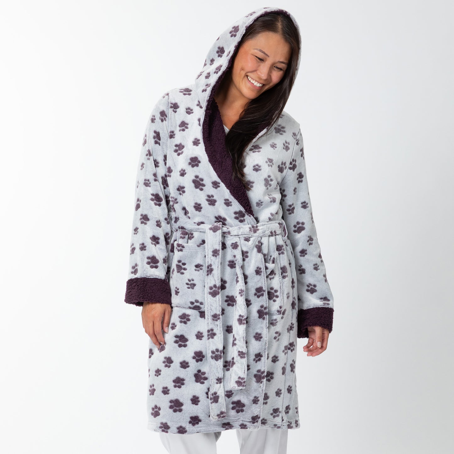 Pet Love Hooded Plush Fleece Robe