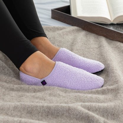 Paw Print Teddy Fleece Packable Slippers