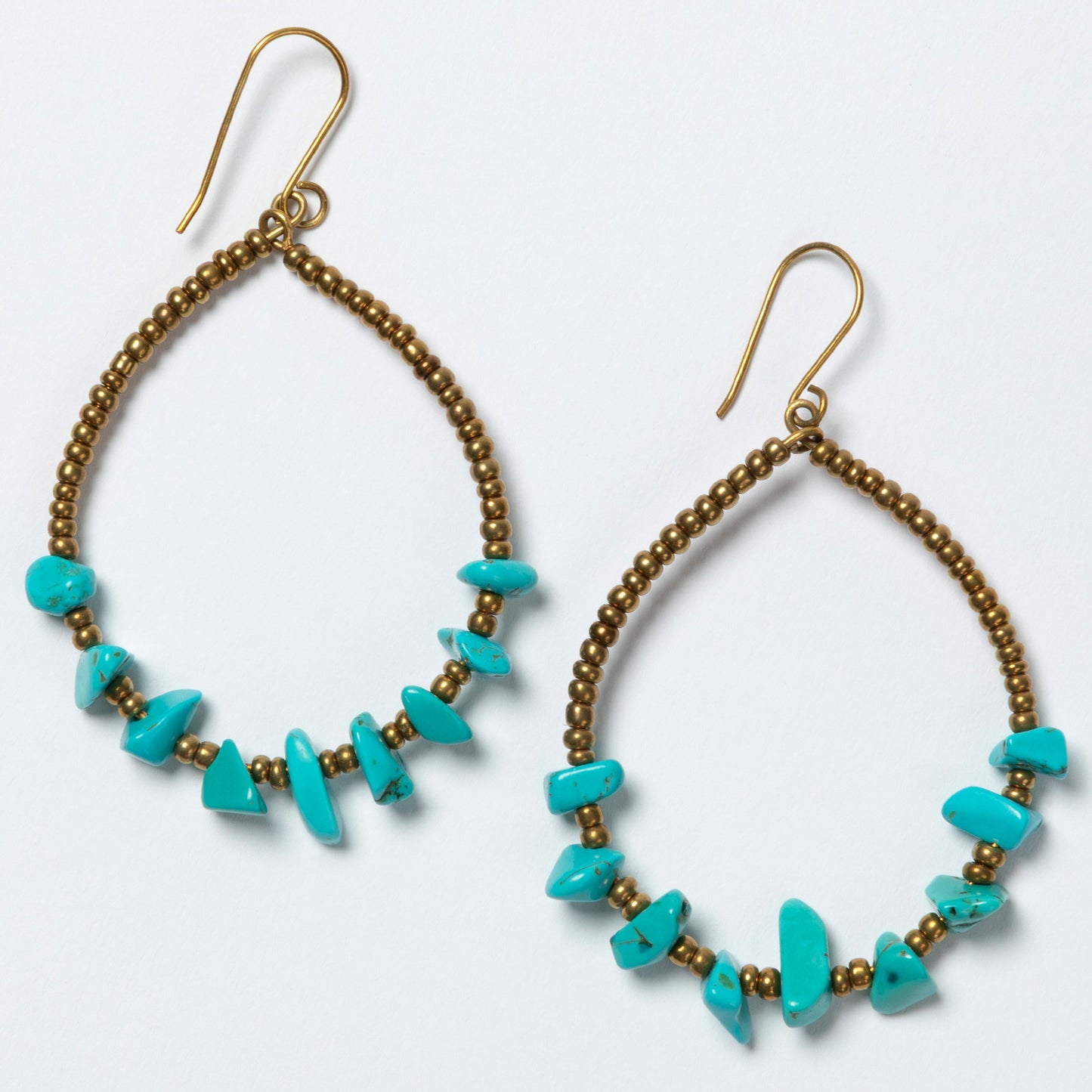 Kenyan Hand-Beaded Stone Drop Earrings
