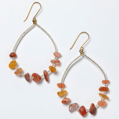 Kenyan Hand-Beaded Stone Drop Earrings