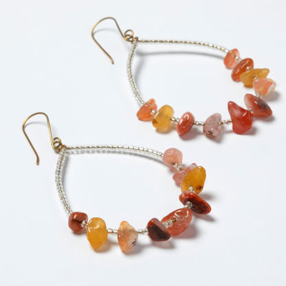Kenyan Hand-Beaded Stone Drop Earrings