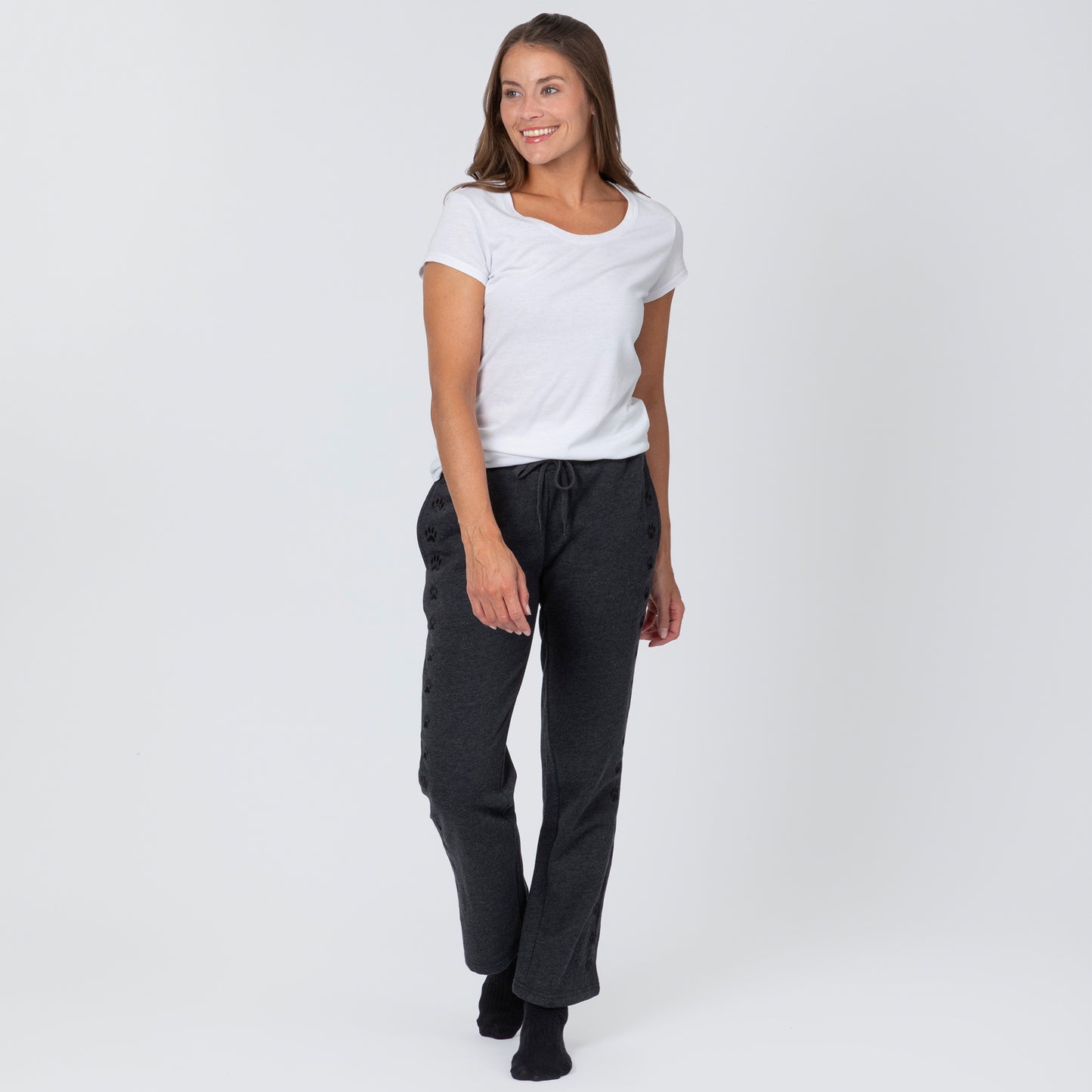 Path of Paws Embroidered Straight Leg Sweatpants