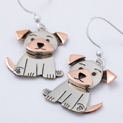 Handmade Floppy-Eared Dog Dangle Earrings