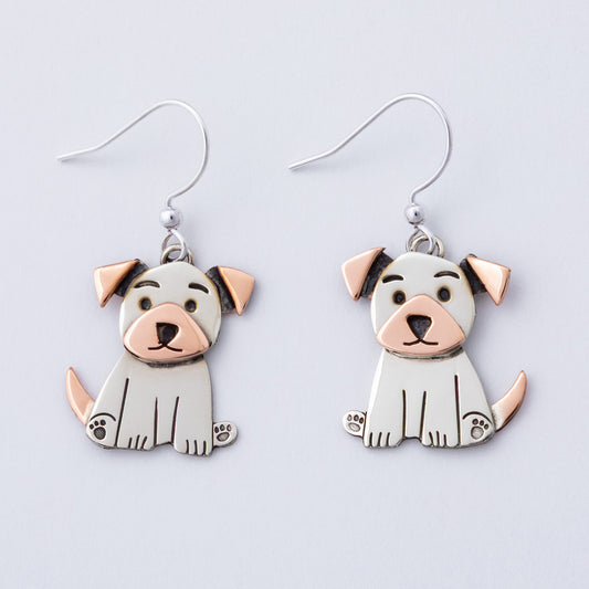 Handmade Floppy-Eared Dog Dangle Earrings