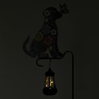 Floral Pet Silhouette Solar Light Garden Stake