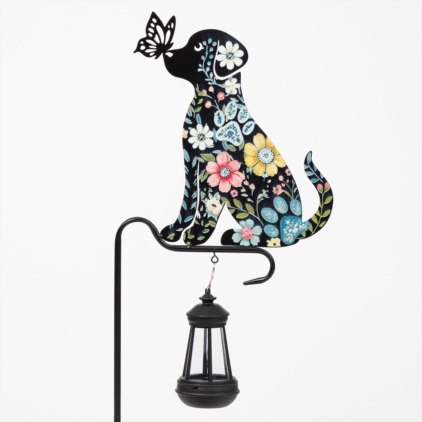 Floral Pet Silhouette Solar Light Garden Stake