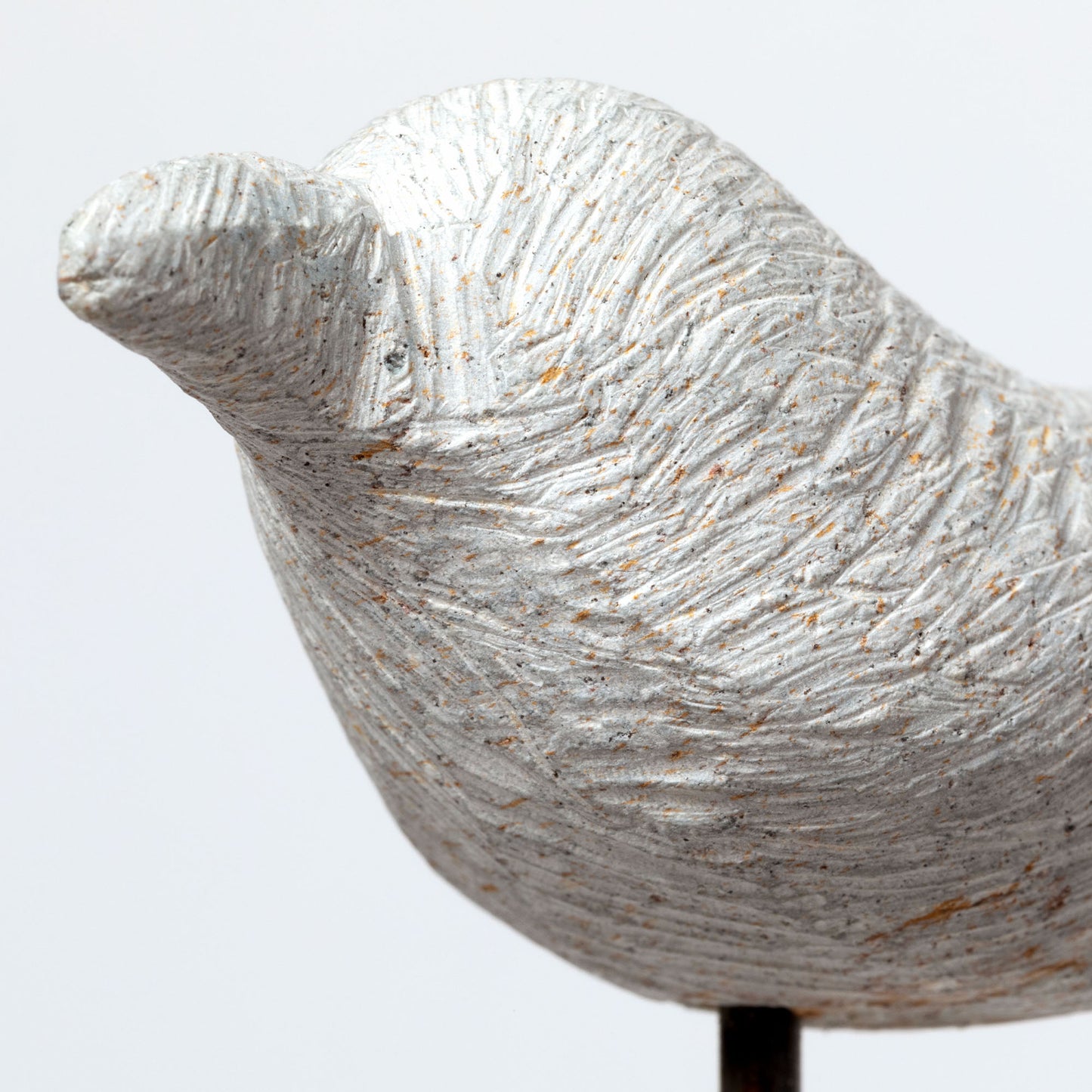 Hand-Carved Serpentine Stone Bird Garden Stake