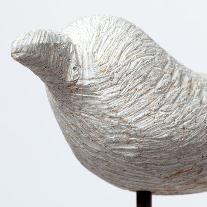 Hand-Carved Serpentine Stone Bird Garden Stake