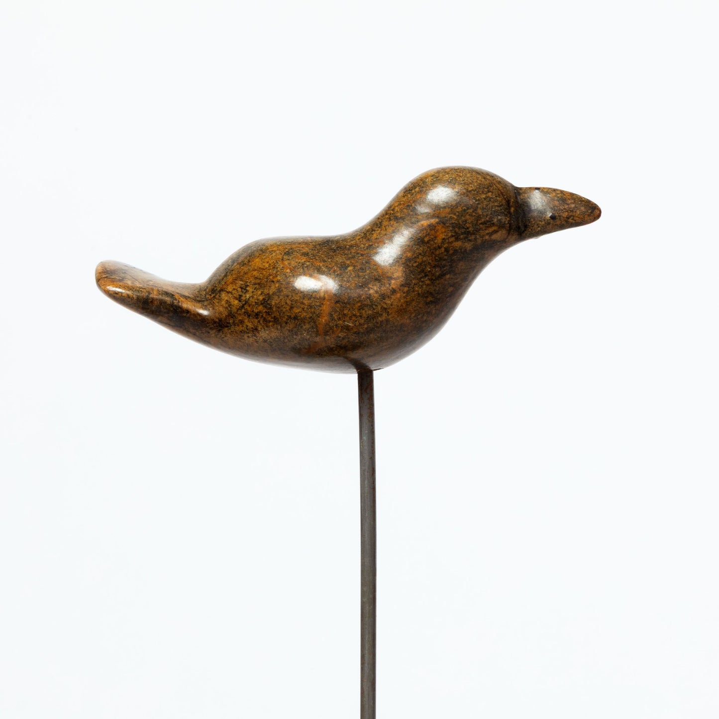 Hand-Carved Serpentine Stone Bird Garden Stake