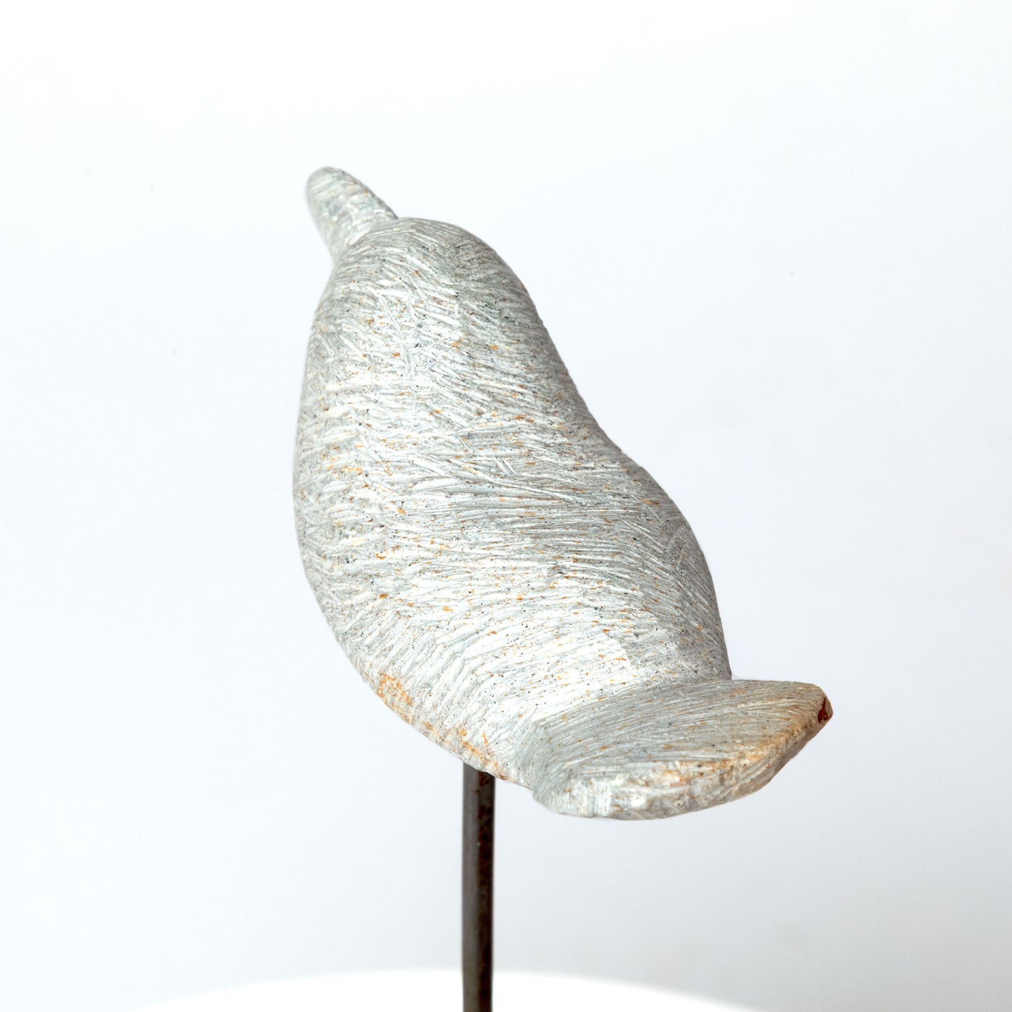 Hand-Carved Serpentine Stone Bird Garden Stake