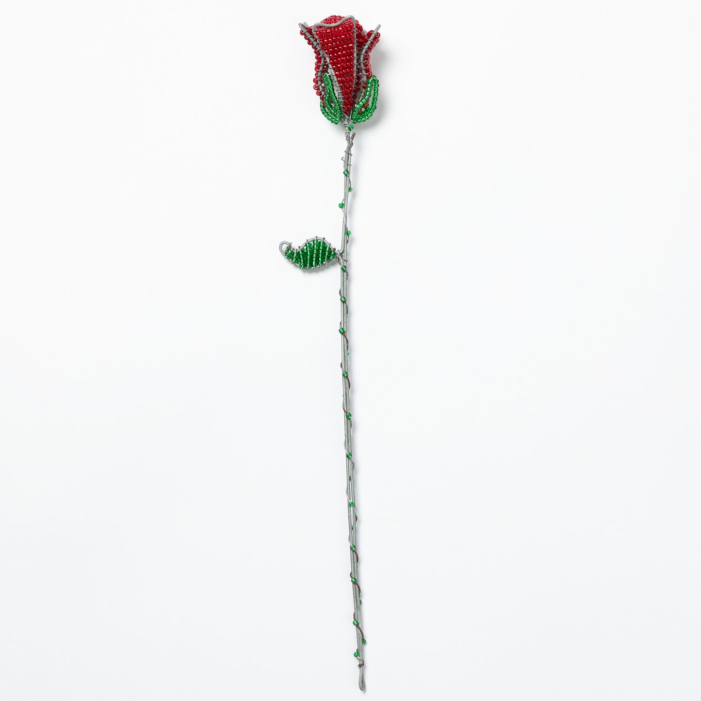 Hand-Beaded Rose Decoration
