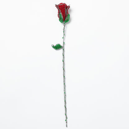 Hand-Beaded Rose Decoration