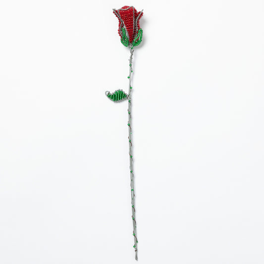 Hand-Beaded Rose Decoration