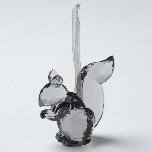 Crystal squirrel figurine on a white background