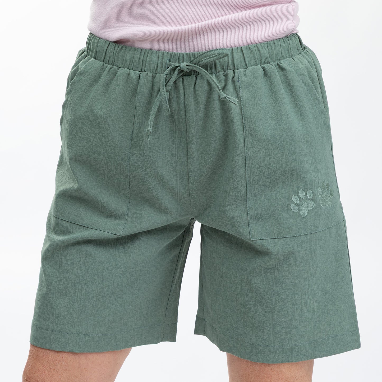 Paw Print Lightweight Long Shorts with Pockets - 7.5-inch Inseam