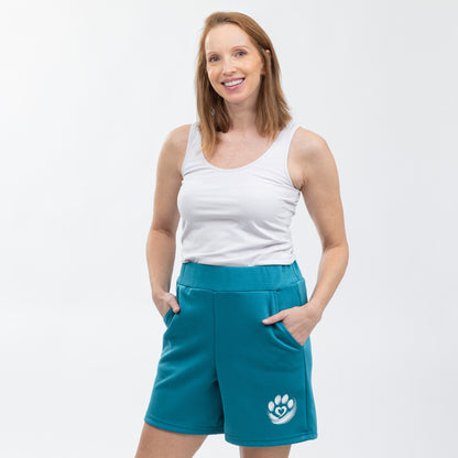 Paws of Love High Waist Stretch Shorts with Pockets