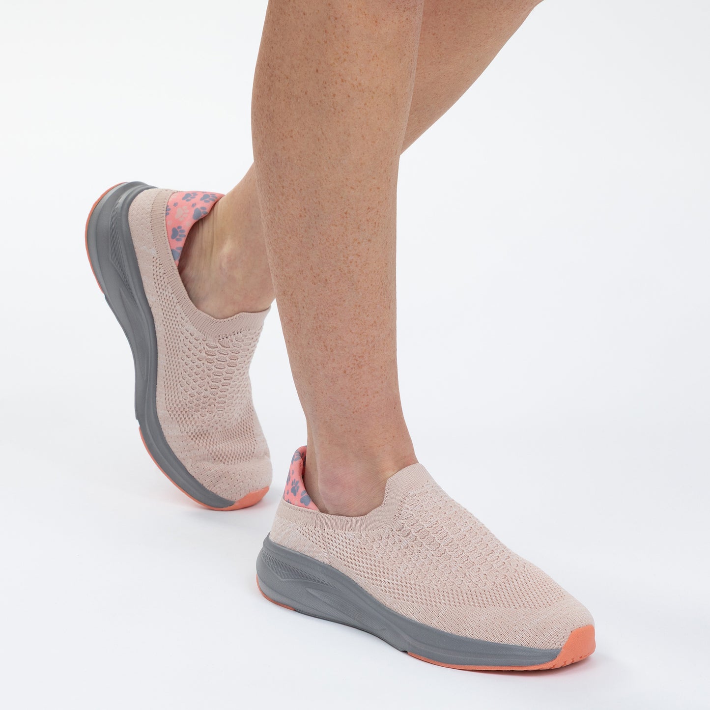 Lightweight Breathable Knit Slide-in Paw Walking Shoes