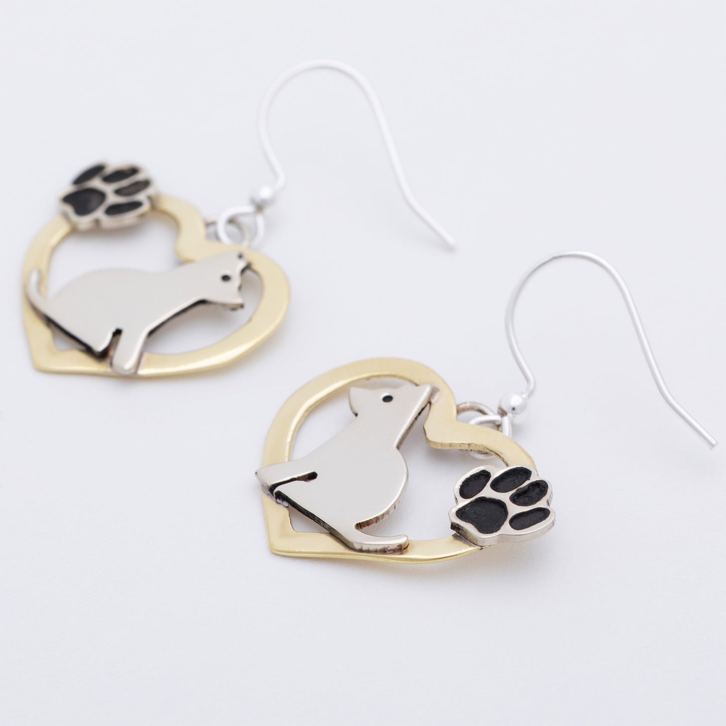 Cat & Dog Mixed Metal Earrings | Handmade, Fair Trade