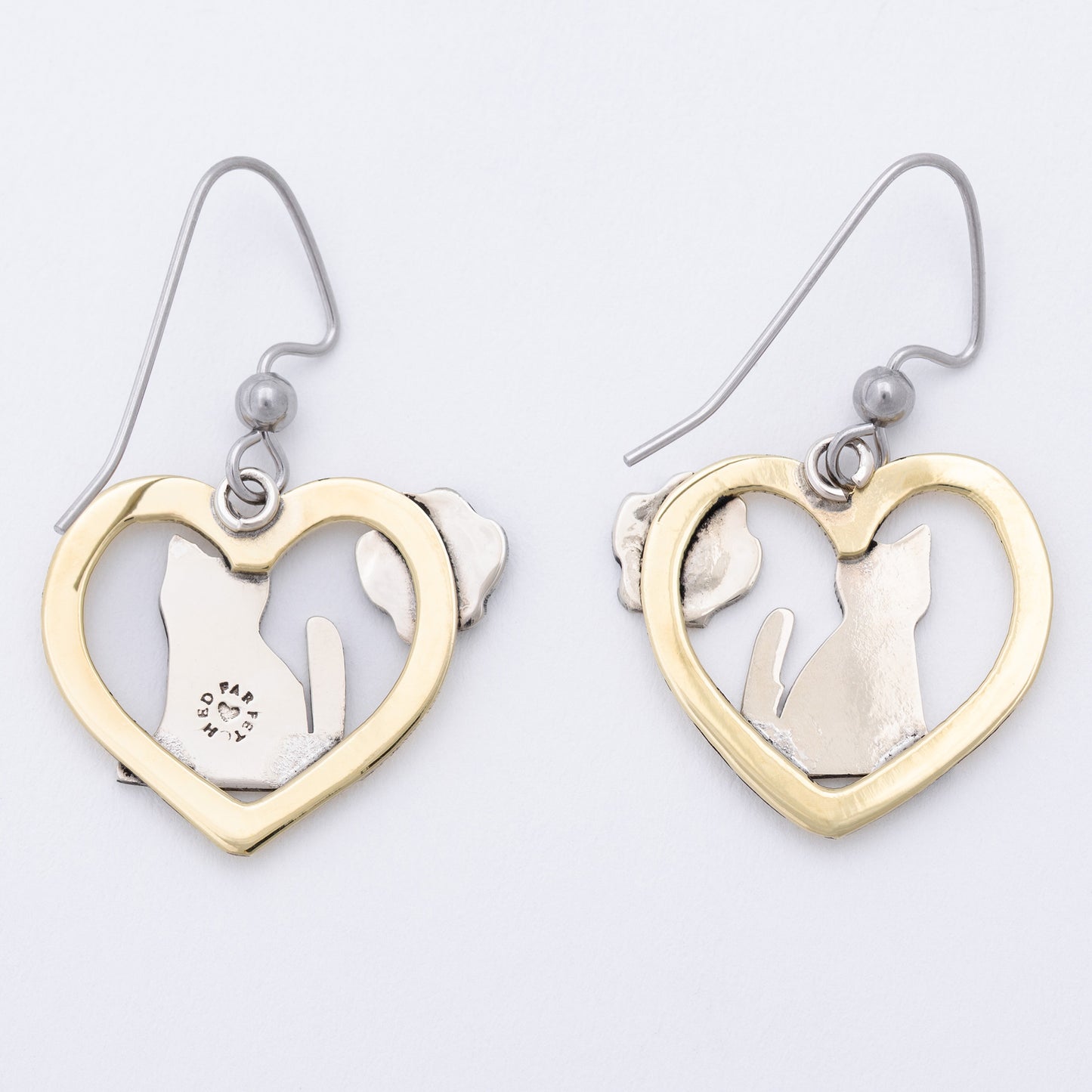 Cat & Dog Mixed Metal Earrings | Handmade, Fair Trade