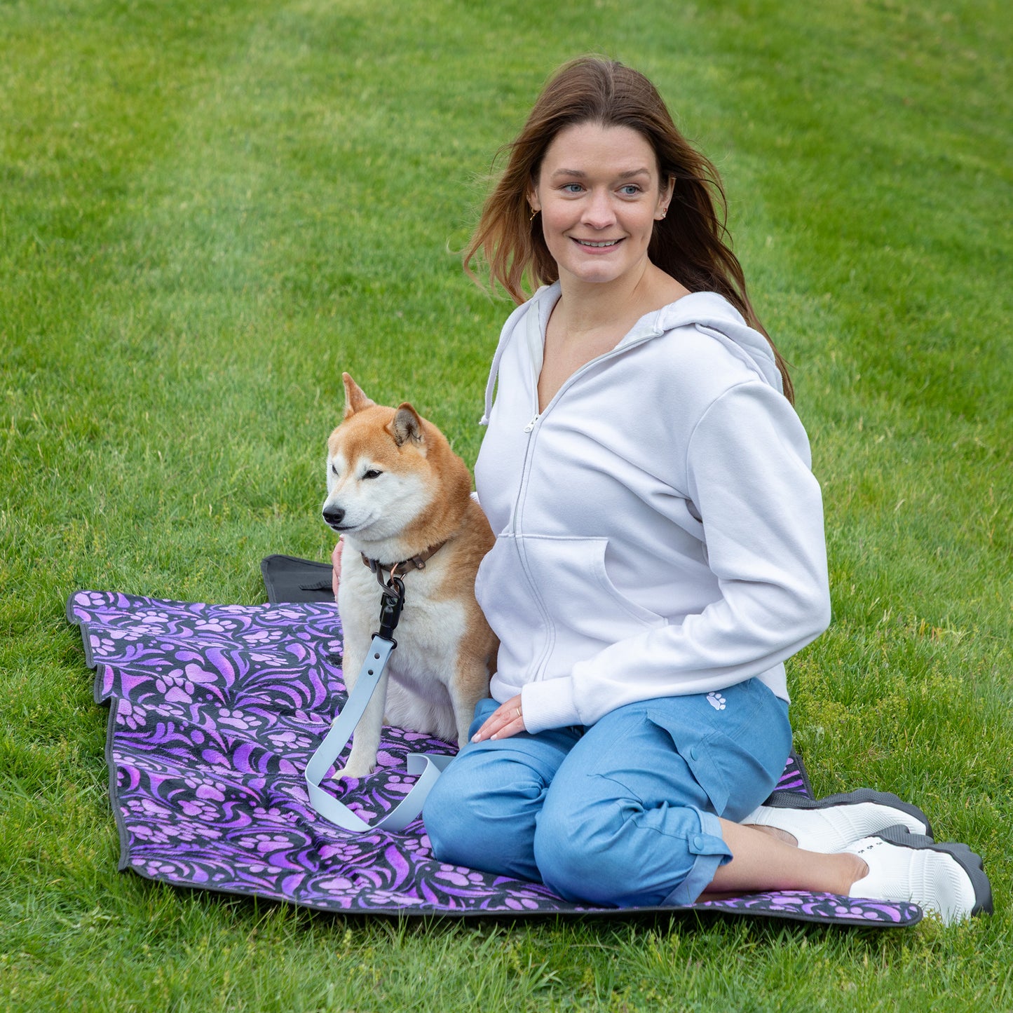 Paws Outdoor Blanket with Waterproof Backing & Handle