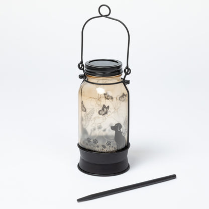 Solar lantern with decorative design on a white background