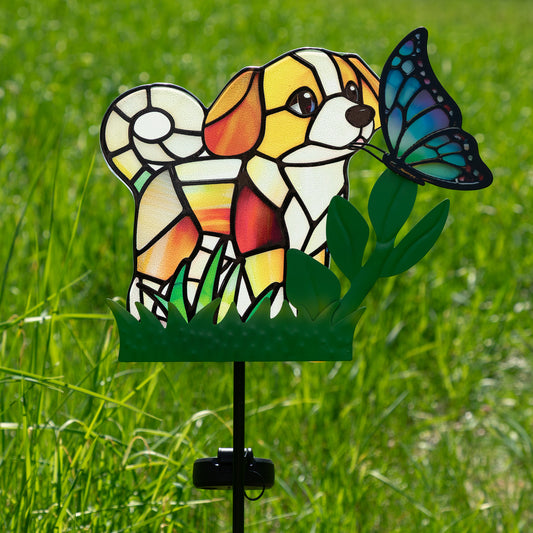 Pets & Angels Colorful Mosaic Solar Garden Stake Light