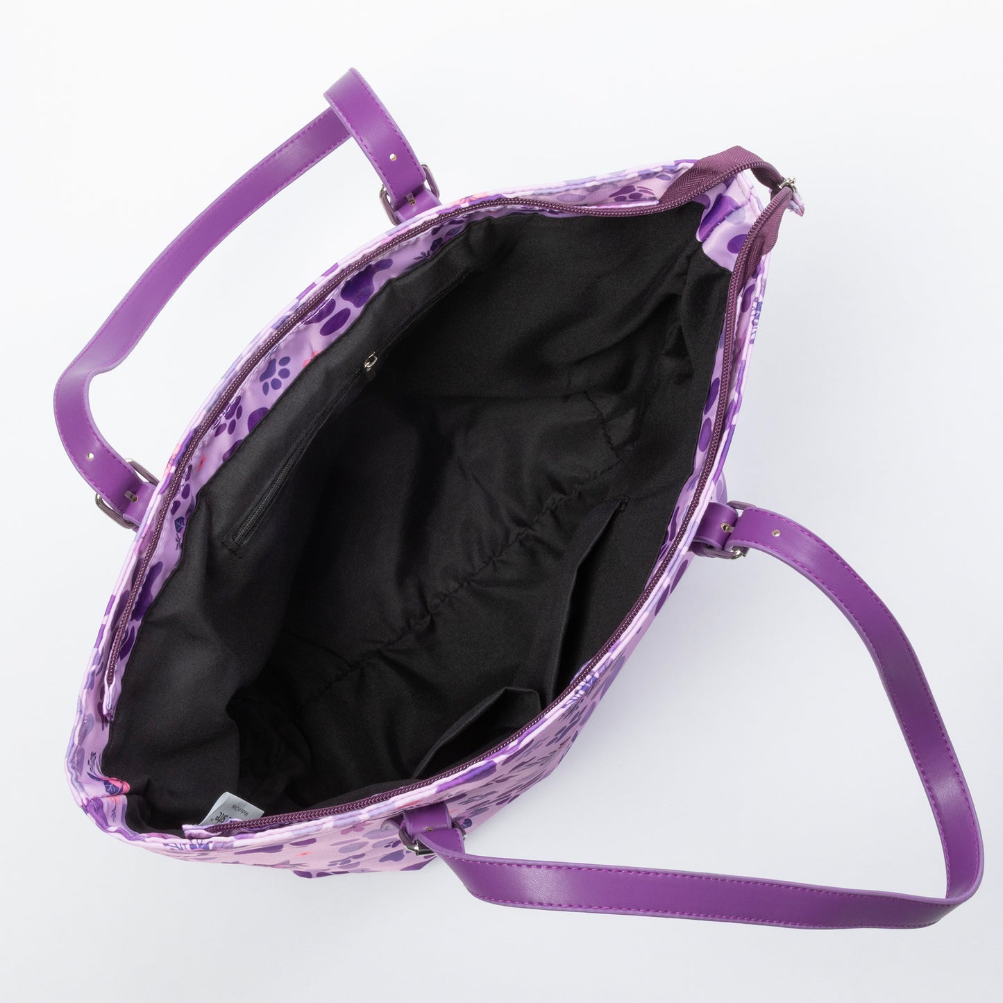 Paw Print Zip Top Nylon Tote Bag